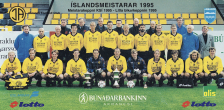 <p>Íslandsmeistarar ÍA  í knattspyrnu karla árið 1995. Fremsta röð f.v.: Haraldur Ingólfsson, Sturlaugur Haraldsson, Bjarni Guðjónsson, Kári Steinn Reynisson, Árni Gautur Arason, Ólafur Þórðarson fyrirliði, Þórður Þórðarson, Jóhannes Harðarson, Pálmi Haraldsson, Arnar Gunnlaugsson og Sigursteinn Gíslason. Miðröð f.v: Logi Ólafsson þjálfari, Bjarki Gunnlaugsson, Alexander Högnason, Dejan Stojic, Bjarki Pétursson, Ólafur Adolfsson, Sigurður Jónsson, Zoran Miljkovic, Gunnlaugur Jónsson, Stefán Þórðarson, Guðjón Guðmundsson læknir og Gunnar Sigurðsson form. Knattspyrnufélags ÍA. Aftasta röð f.v.: Karl Alfreðsson, Gylfi Þórðarson, Ásgeir Ásgeirsson, Pétur Óðinsson, Skúli Garðarsson, Birgir Elínbergsson og Kristinn Reimarsson. Ljósmyndari: Guðni Hannesson</p>